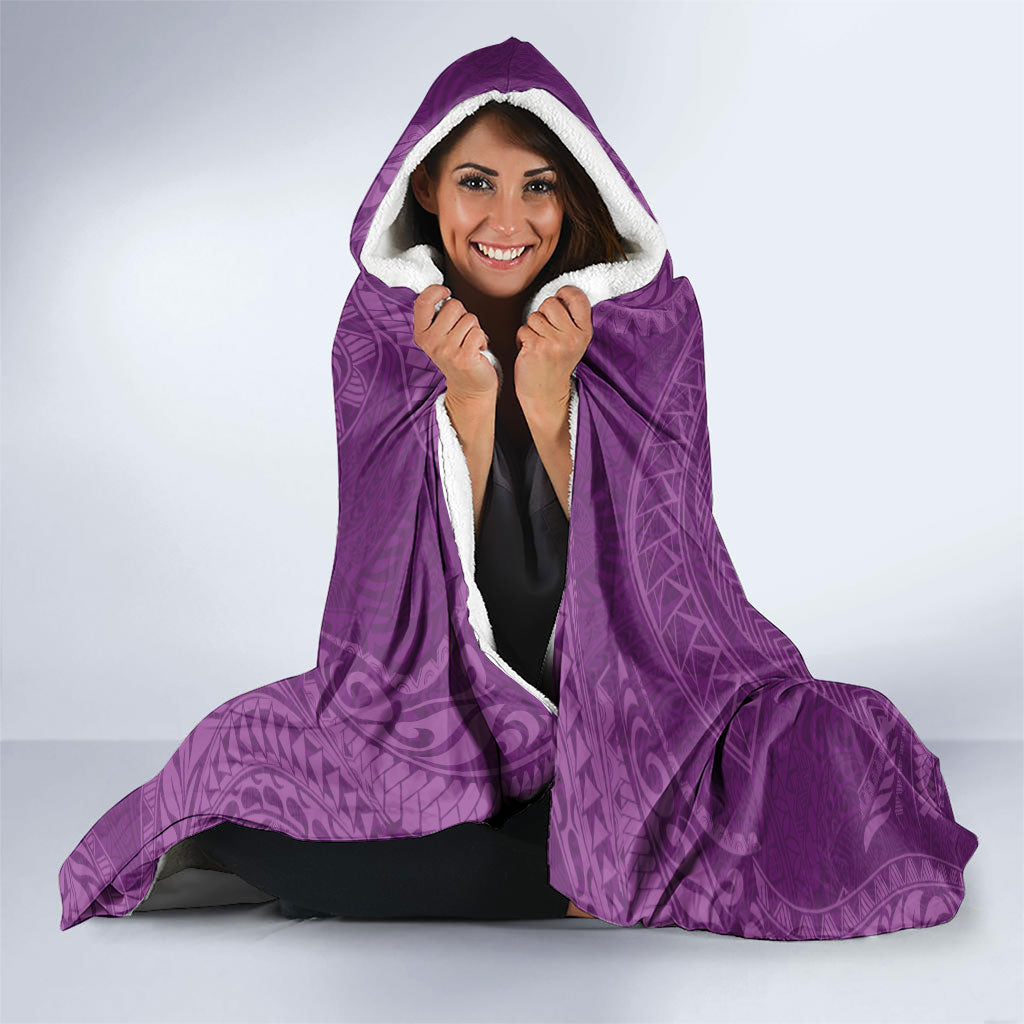 Hawaiian Turtle and Shark Hooded Blanket Kakau Tribal with Polynesian Pattern Pink Color LT03 - Polynesian Pride