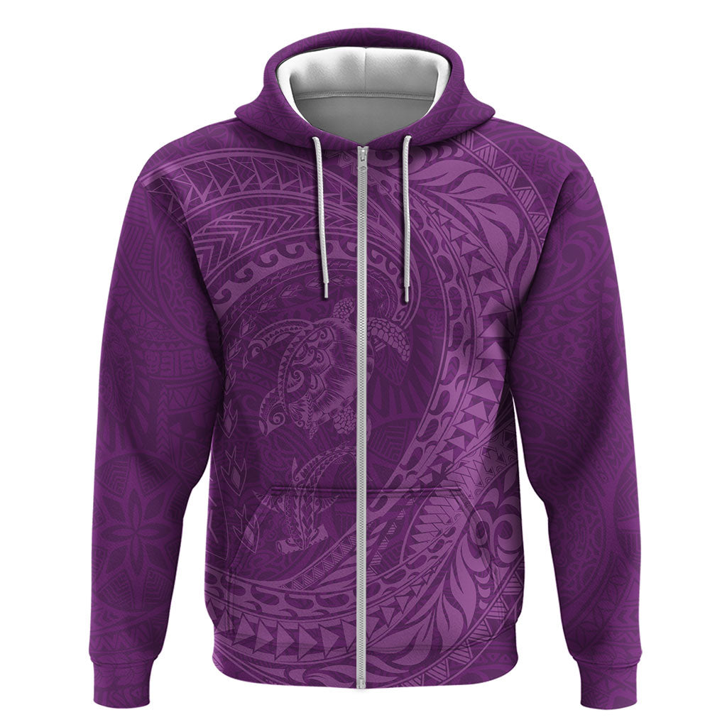 Hawaiian Turtle and Shark Hoodie Kakau Tribal with Polynesian Pattern Pink Color LT03 Zip Hoodie Pink - Polynesian Pride