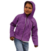 Hawaiian Turtle and Shark Kid Hoodie Kakau Tribal with Polynesian Pattern Pink Color LT03 - Polynesian Pride