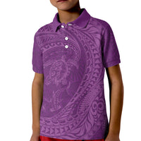 Hawaiian Turtle and Shark Kid Polo Shirt Kakau Tribal with Polynesian Pattern Pink Color LT03 Kid Pink - Polynesian Pride