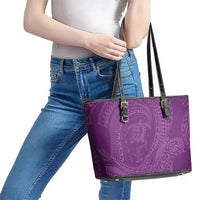 Hawaiian Turtle and Shark Leather Tote Bag Kakau Tribal with Polynesian Pattern Pink Color LT03 - Polynesian Pride