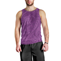 Hawaiian Turtle and Shark Men Tank Top Kakau Tribal with Polynesian Pattern Pink Color LT03 - Polynesian Pride