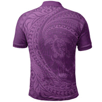 Hawaiian Turtle and Shark Polo Shirt Kakau Tribal with Polynesian Pattern Pink Color LT03 - Polynesian Pride