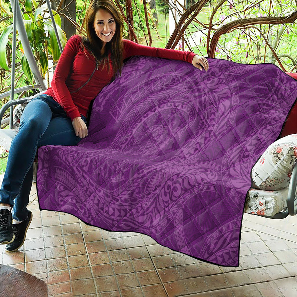 Hawaiian Turtle and Shark Quilt Kakau Tribal with Polynesian Pattern Pink Color LT03 - Polynesian Pride