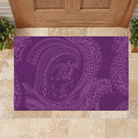 Hawaiian Turtle and Shark Rubber Doormat Kakau Tribal with Polynesian Pattern Pink Color LT03 Pink - Polynesian Pride