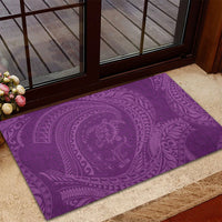 Hawaiian Turtle and Shark Rubber Doormat Kakau Tribal with Polynesian Pattern Pink Color LT03 - Polynesian Pride