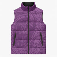 Hawaiian Turtle and Shark Sleeveless Puffer Jacket Kakau Tribal with Polynesian Pattern Pink Color LT03 Unisex Pink - Polynesian Pride