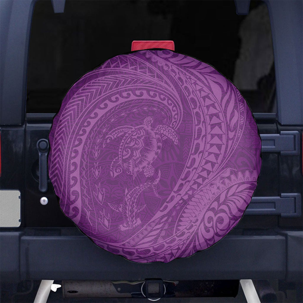 Hawaiian Turtle and Shark Spare Tire Cover Kakau Tribal with Polynesian Pattern Pink Color LT03 No hole Pink - Polynesian Pride