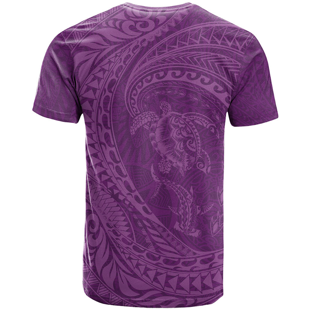 Hawaiian Turtle and Shark T Shirt Kakau Tribal with Polynesian Pattern Pink Color LT03 - Polynesian Pride