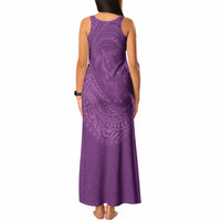 Hawaiian Turtle and Shark Tank Maxi Dress Kakau Tribal with Polynesian Pattern Pink Color LT03 - Polynesian Pride
