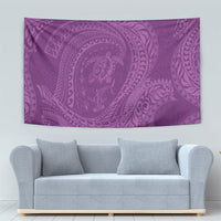 Hawaiian Turtle and Shark Tapestry Kakau Tribal with Polynesian Pattern Pink Color LT03 - Polynesian Pride