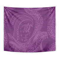 Hawaiian Turtle and Shark Tapestry Kakau Tribal with Polynesian Pattern Pink Color LT03 - Polynesian Pride