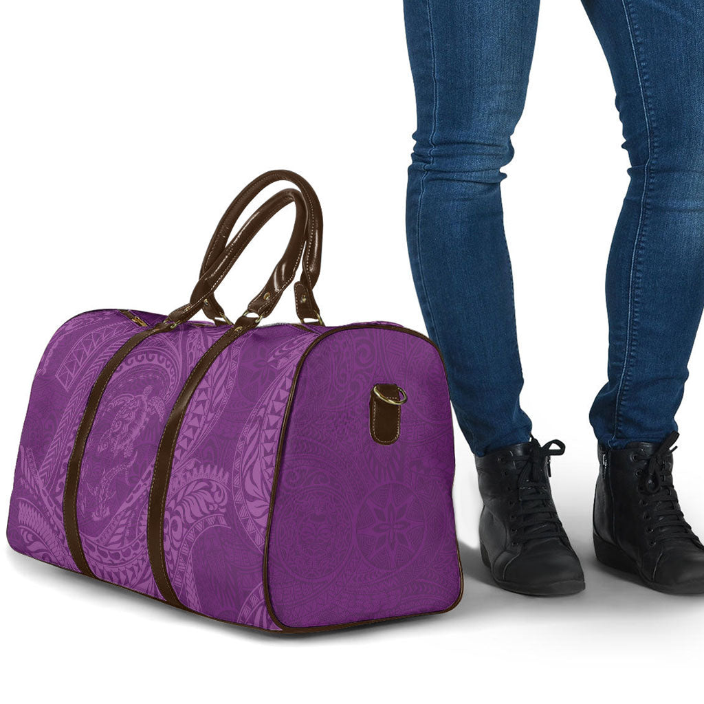 Hawaiian Turtle and Shark Travel Bag Kakau Tribal with Polynesian Pattern Pink Color LT03 - Polynesian Pride