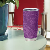 Hawaiian Turtle and Shark Tumbler Cup Kakau Tribal with Polynesian Pattern Pink Color LT03 - Polynesian Pride