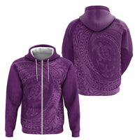 Hawaiian Turtle and Shark Zip Hoodie Kakau Tribal with Polynesian Pattern Pink Color LT03 - Polynesian Pride