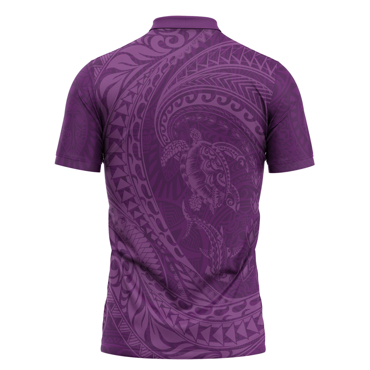 Hawaiian Turtle and Shark Zipper Polo Shirt Kakau Tribal with Polynesian Pattern Pink Color LT03 - Polynesian Pride
