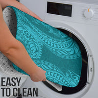 Hawaiian Turtle and Shark Bathroom Set Kakau Tribal with Polynesian Pattern Turquoise Color LT03 - Polynesian Pride