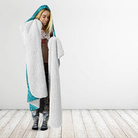 Hawaiian Turtle and Shark Hooded Blanket Kakau Tribal with Polynesian Pattern Turquoise Color LT03 - Polynesian Pride