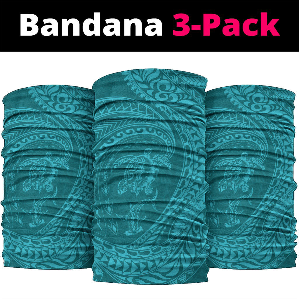 Hawaiian Turtle and Shark Neck Gaiter Kakau Tribal with Polynesian Pattern Turquoise Color LT03 package One Size: 25*50cm Turquoise - Polynesian Pride