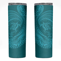Hawaiian Turtle and Shark Skinny Tumbler Kakau Tribal with Polynesian Pattern Turquoise Color LT03 Turquoise - Polynesian Pride
