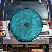 Hawaiian Turtle and Shark Spare Tire Cover Kakau Tribal with Polynesian Pattern Turquoise Color LT03 Turquoise - Polynesian Pride