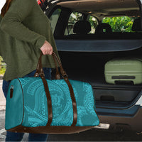 Hawaiian Turtle and Shark Travel Bag Kakau Tribal with Polynesian Pattern Turquoise Color LT03 - Polynesian Pride