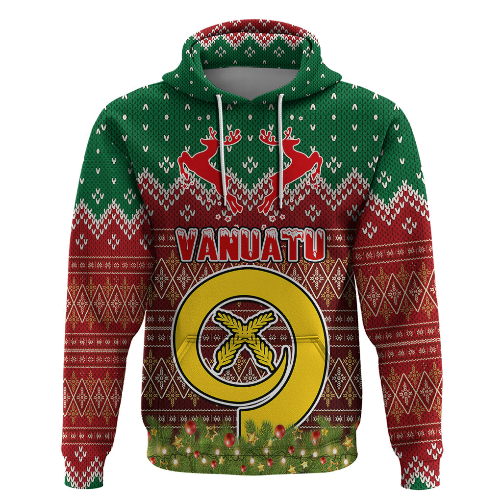 Vanuatu Christmas Hoodie Pig Tusk Beautiful Merry Xmas Snowflake LT03 Red - Polynesian Pride