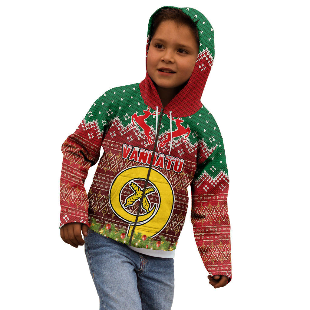 Vanuatu Christmas Kid Hoodie Pig Tusk Beautiful Merry Xmas Snowflake LT03 - Polynesian Pride