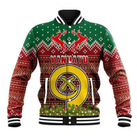 Personalised Vanuatu Christmas Baseball Jacket Pig Tusk Beautiful Merry Xmas Snowflake LT03 Unisex Red - Polynesian Pride
