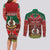 Personalised Vanuatu Christmas Couples Matching Long Sleeve Bodycon Dress and Long Sleeve Button Shirts Pig Tusk Beautiful Merry Xmas Snowflake LT03 - Polynesian Pride