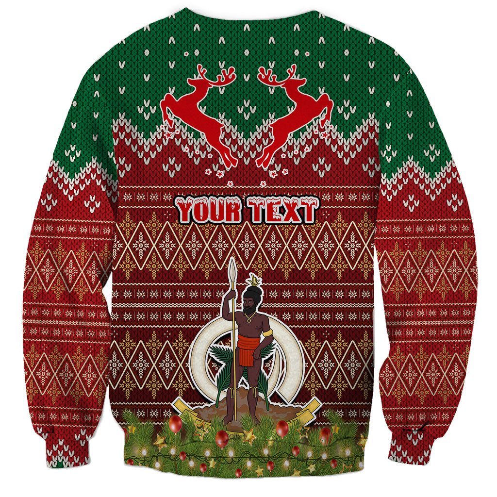 Personalised Vanuatu Christmas Sweatshirt Pig Tusk Beautiful Merry Xmas Snowflake LT03 - Polynesian Pride
