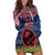 Guam Christmas Hoodie Dress Chamorro Guam Tattoos Beautiful Merry Xmas Snowflake LT03 Blue - Polynesian Pride