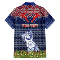 Personalised Guam Christmas Family Matching Mermaid Dress and Hawaiian Shirt Chamorro Guam Tattoos Beautiful Merry Xmas Snowflake LT03 - Polynesian Pride