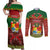 Tonga Christmas Couples Matching Off Shoulder Maxi Dress and Long Sleeve Button Shirts Coat of Arms and Map Beautiful Merry Xmas Snowflake LT03 Red - Polynesian Pride