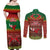 Tonga Christmas Couples Matching Off Shoulder Maxi Dress and Long Sleeve Button Shirts Coat of Arms and Map Beautiful Merry Xmas Snowflake LT03 - Polynesian Pride