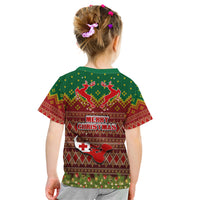 Tonga Christmas Kid T Shirt Coat of Arms and Map Beautiful Merry Xmas Snowflake LT03 - Polynesian Pride