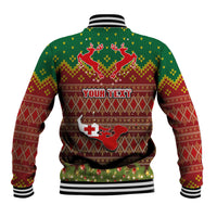Personalised Tonga Christmas Baseball Jacket Coat of Arms and Map Beautiful Merry Xmas Snowflake LT03 - Polynesian Pride