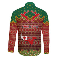 Personalised Tonga Christmas Family Matching Off Shoulder Maxi Dress and Hawaiian Shirt Coat of Arms and Map Beautiful Merry Xmas Snowflake LT03 - Polynesian Pride