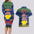 Niue Christmas Couples Matching Long Sleeve Bodycon Dress and Hawaiian Shirt Coat of Arms and Map Beautiful Merry Xmas Snowflake LT03 - Polynesian Pride