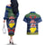 Niue Christmas Couples Matching Off The Shoulder Long Sleeve Dress and Hawaiian Shirt Coat of Arms and Map Beautiful Merry Xmas Snowflake LT03 - Polynesian Pride