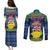 Niue Christmas Couples Matching Puletasi Dress and Long Sleeve Button Shirts Coat of Arms and Map Beautiful Merry Xmas Snowflake LT03 - Polynesian Pride