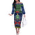 Niue Christmas Family Matching Off Shoulder Long Sleeve Dress and Hawaiian Shirt Coat of Arms and Map Beautiful Merry Xmas Snowflake LT03 Mom's Dress Blue - Polynesian Pride