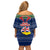 Niue Christmas Family Matching Off Shoulder Short Dress and Hawaiian Shirt Coat of Arms and Map Beautiful Merry Xmas Snowflake LT03 - Polynesian Pride