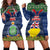 Niue Christmas Hoodie Dress Coat of Arms and Map Beautiful Merry Xmas Snowflake LT03 - Polynesian Pride