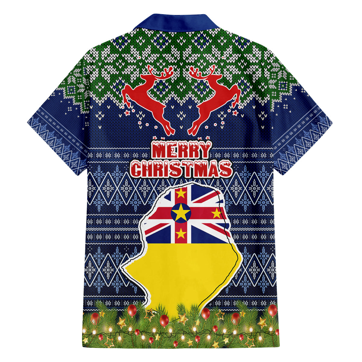Niue Christmas Kid Hawaiian Shirt Coat of Arms and Map Beautiful Merry Xmas Snowflake LT03 - Polynesian Pride