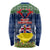 Niue Christmas Long Sleeve Shirt Coat of Arms and Map Beautiful Merry Xmas Snowflake LT03 - Polynesian Pride