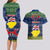 Personalised Niue Christmas Couples Matching Long Sleeve Bodycon Dress and Hawaiian Shirt Coat of Arms and Map Beautiful Merry Xmas Snowflake LT03 - Polynesian Pride