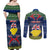 Personalised Niue Christmas Couples Matching Off Shoulder Maxi Dress and Long Sleeve Button Shirts Coat of Arms and Map Beautiful Merry Xmas Snowflake LT03 - Polynesian Pride