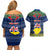 Personalised Niue Christmas Couples Matching Off Shoulder Short Dress and Hawaiian Shirt Coat of Arms and Map Beautiful Merry Xmas Snowflake LT03 - Polynesian Pride