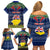 Personalised Niue Christmas Family Matching Off Shoulder Short Dress and Hawaiian Shirt Coat of Arms and Map Beautiful Merry Xmas Snowflake LT03 - Polynesian Pride